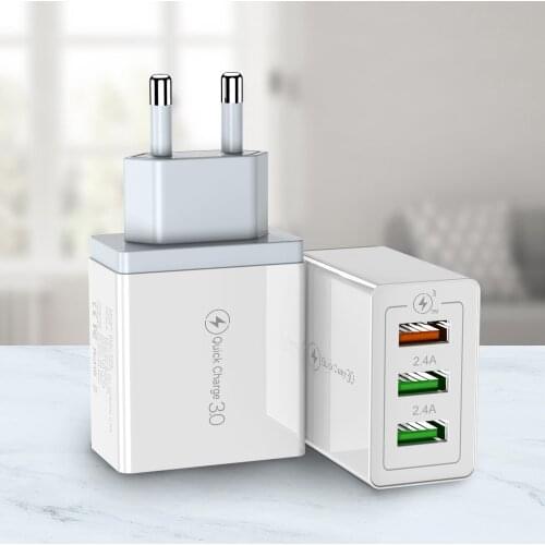 High Quality Universal Wall Adapter Fast charge QC 3.0 Multi USB Charger For iPhone Samsung LG Redmi EU US plug Micro USB Type C