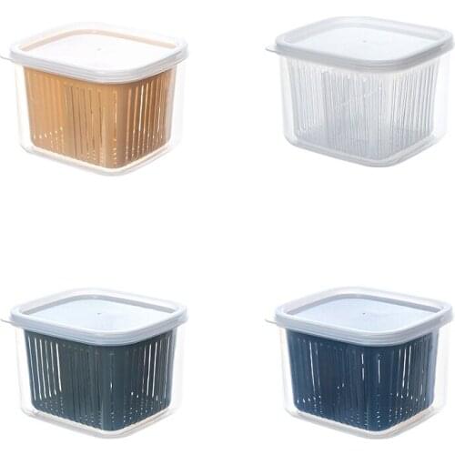 Drain Fresh Box Compartmentalized Green Onion Storage Box Kitchen Sealed Box Refrigerator Fresh-Keeping Storage Box