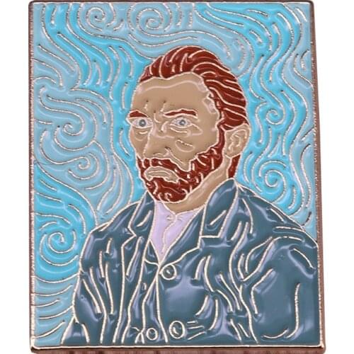 Vincent Van Gogh self-portrait badge painter artist brooch unisex shirts jackets accessories