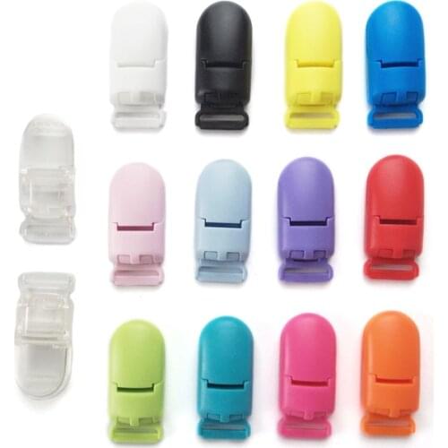 Sutoyuen Plastic Baby Pacifier Clips 10pcs Dummy Soother Holder for Baby Pacifier Nipple Teether Toy Holder 15mm for Ribbon