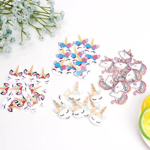 10pcCartoon Unicorn Patches For Clothing Thermoadhesive Patches Cute Animal Patch Iron on Embroidery Patches on Clothes Applique