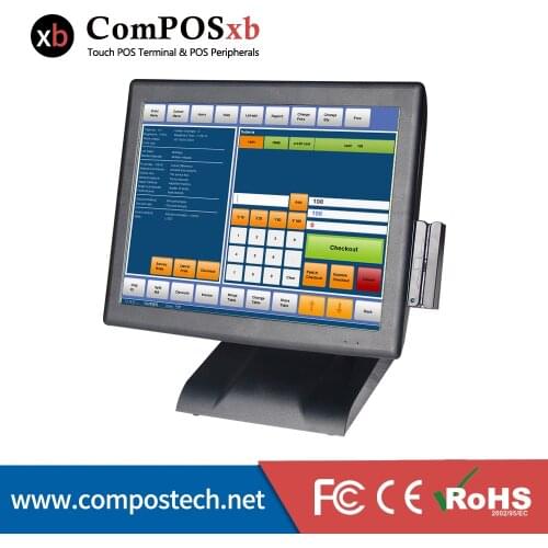 15" Single Screen Resistive Touch POS/ Intel Core i3 processor /Restaurant Touch Screen Cash Registers With Card Reader