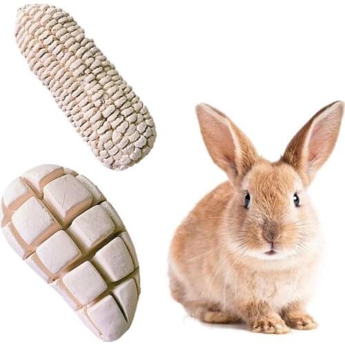 2PCS/Set Hamster Chew Toy Cute Fruits Shaped Hamster Grinding Stone Small Animal Chew Block Hamster Accessories