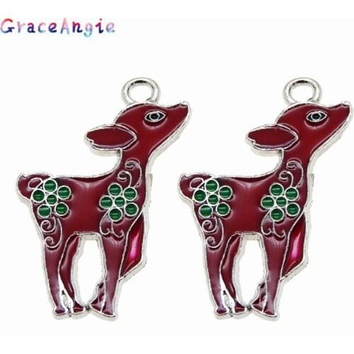 20pcs Alloy Enamel Charm Christmas Deer Socks Skates Pendant Tree Dec Bracelet Charms DIY Necklace Jewelry Making Bag hanger