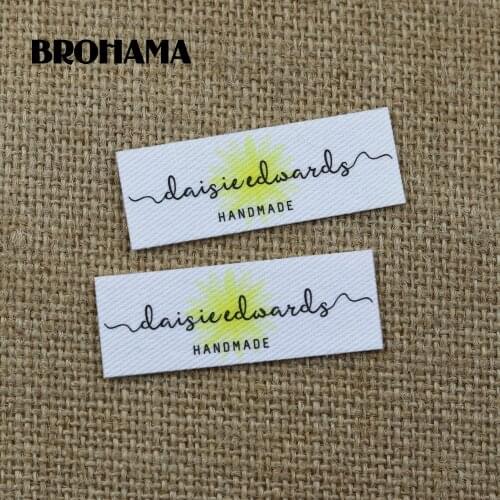 72 pieces Custom logo labels, Name iron on label, Custom Clothing tags, Organic Cotton Labels