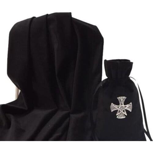 Board Game Accessories By Hand Tarot Tablecloth With Bag High Quality Flocking Fabric Cross Star Tarot