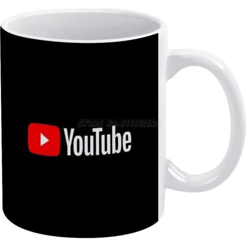 Youtube Logo White Mug 11oz Ceramic Tea Cup Coffee Mug Friends Birthday Gift Youtube Funny Cute Cool Tumblr Youtubers