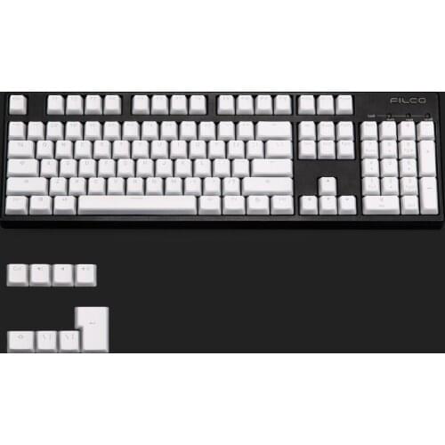 KBDfans PBT White Pudding Backlit Keycaps 61/87/104/ISO layout For MX Mechanical Keyboard