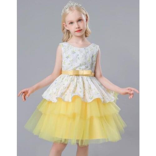 Baby Girl Flower Dress Kids Birthday Wedding Dresses For Children Tulle Floral Ball Gowns Girls Boutique Party Elegant Frocks