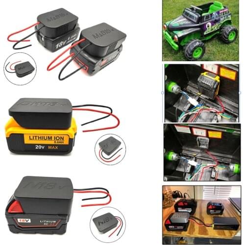 18V Li-ion Battery Power Mount Connector Adapter Dock Holder 14 awg Wires For Makita Bosch Dewolt Milwaukee 18V Lithium Battery