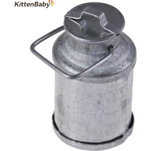 Farm Metal Milk Can Kettle Pot 1:12 Doll House Miniature Accessories
