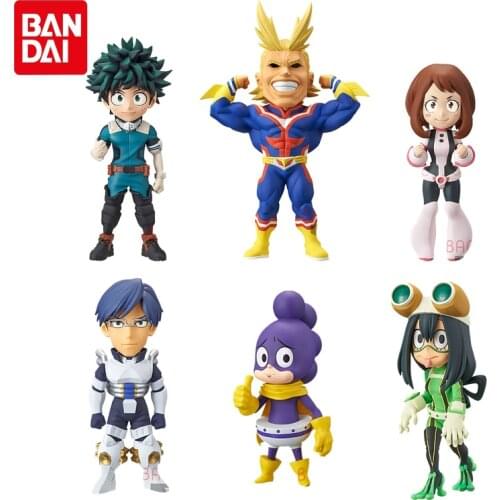 Bandai Genuine Candy Toys WCF Anime My Hero Academia Vol.1 Deku OCHACO URARAKA All Might Action Figure Collections Model Toys