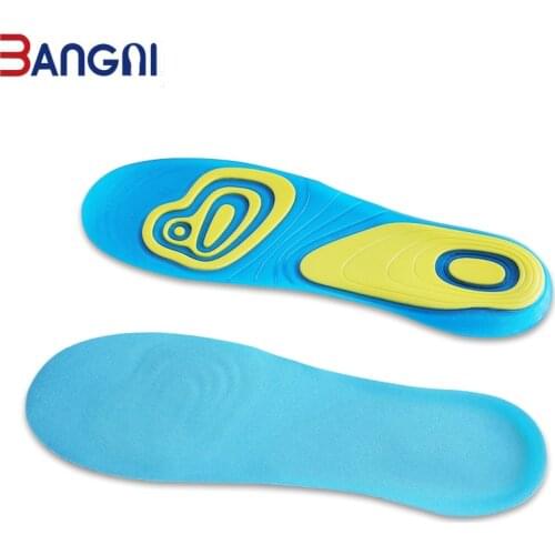 3bangni Men/Women Shoe Pad Elastic Shock-Absorbing Silicone Soft To Relieve Foot Pain Plantar Fasciitis Sports Work Insole