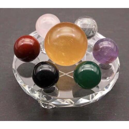 Natural quartz crystal ball seven star array crystal ball reiki meditation crystal decorated chakra healing crystal set