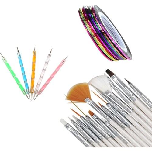 MENOW 2018 Newly 30 PCS Nail Art Design Dotting Painting Drawing Polish Brush Pen Tool Nail Art Accessories Set D40