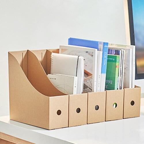 Multifunctional Corrugated Paper File Storage Box Document Book Holder Storage Organizer Rack Study School Office Room Organizer