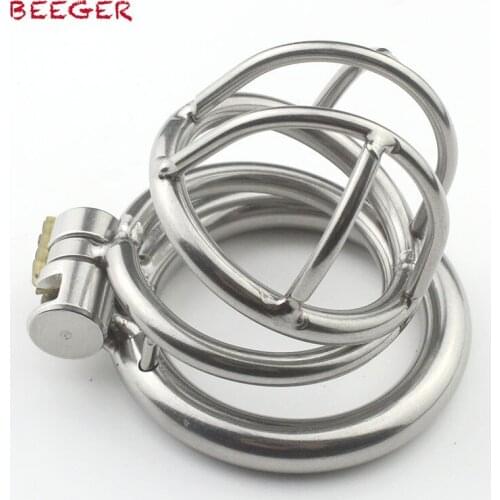 Middle size male chastity device, Stainless Steel Chastity Device With Lock locking Adult Fetish Sex Toys