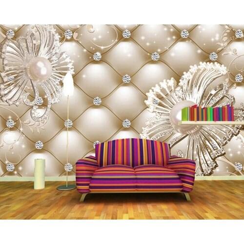 3D soft bag diamond jewelry floral luxury wallpaper mural papel de parede,living room sofa TV wall bedroom hotel room cafe bar