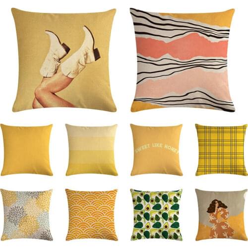 New style stripe check pattern cushion cover geometric stripe pillow cover linen sofa bed pillows decor home 45x45cm