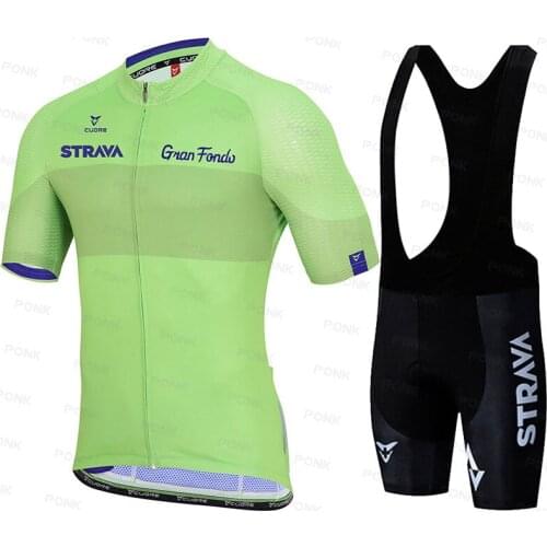 2021 New STRAVA Pro Bicycle Team Short Sleeve Maillot Ciclismo Mens Cycling Jersey Summer breathable Cycling Clothing Sets