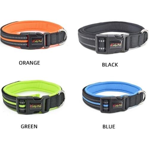 Dog Collar Pet Loss Prevention Collar Four Colors Soft Neoprene Filled Breathable Nylon Adjustable For Small Medium Large Dogs