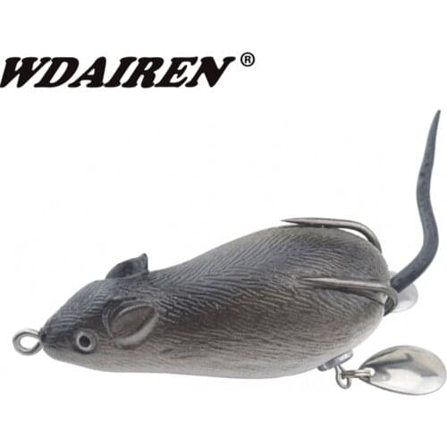 1Pcs mouse Lure 7cm 17.5g Fishing Lures Treble Hooks Top water Ray Frog Artificial Crank Strong Artificial Soft Bait WD-454