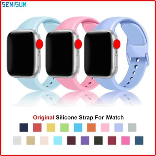 Silicone Strap for Apple Watch5 Band 40mm 44mm iWatch series 4/5/6/SE Belt Silicone Belt Bracelet For Apple Watch band 42mm 38mm