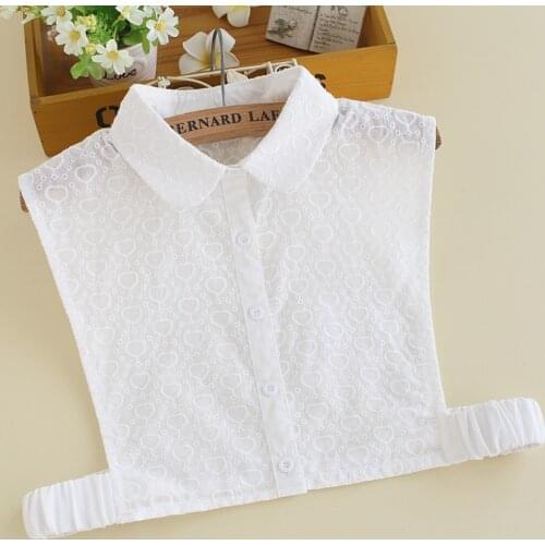 Adult Cotton Fake Collar for Women Half Shirt Detachable Collar Female Removable Blouse False Collar Sweater Dress Decoration