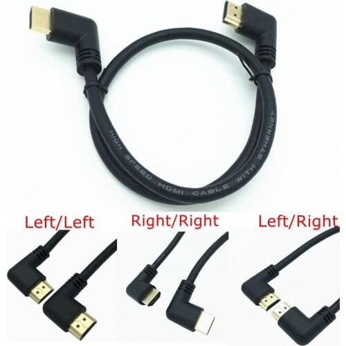 Left & Right Angled HDMI-compatible 2.0 Male to Right Left Elbow Male extension Cable 10cm 50cm 1m,2.0V angle cable 4K*2K @60HZ