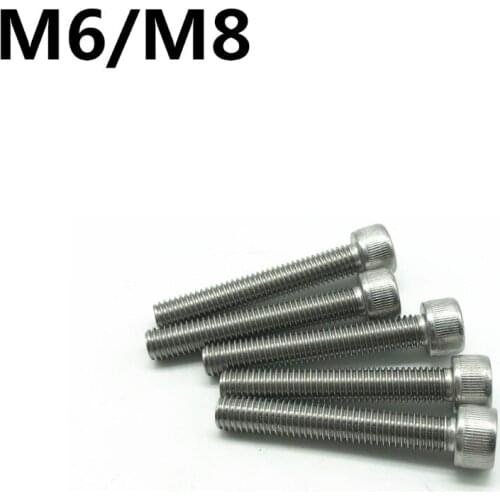 10pcs M6 M8 304 Stainless Steel Hexagon Socket Head Cap Screws Inner Hex Socket Bicycle Bolt Metric Thread DIN912