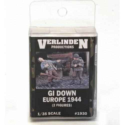 1/35 "G.I. Down" US Soldiers in Europe 1944 WWII (2 Figures/Set) VERLINDEN #1930 Resin Model Unassembled Uncolored