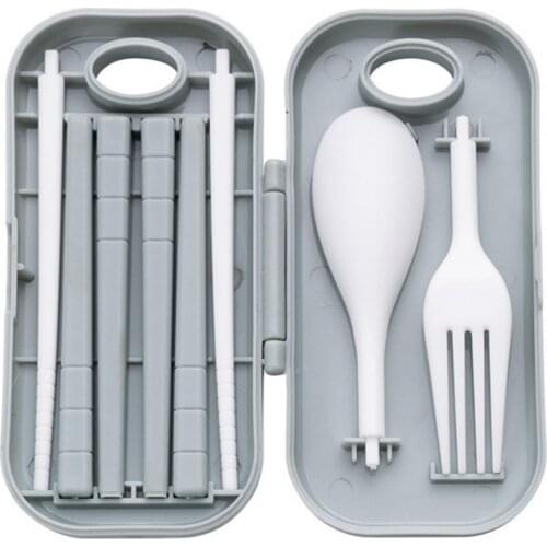 1 Set Travel Cutlery Set Creative Reusable PP Portable Students Cutlery Dinnerware Set Kitchen Tableware for Outdoor