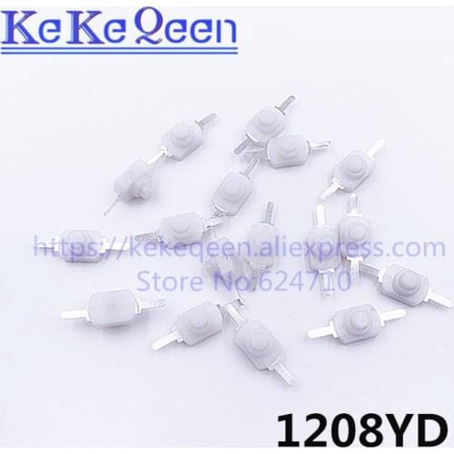 10PCS/LOT 12*8MM DC 30V 1A White and Black On Off Mini Push Button Switch for Electric Torch 1208YD