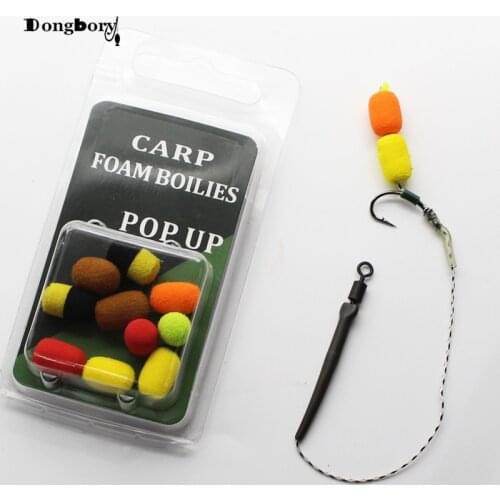 10PCS Carp Fishing Pop Ups Boilies Baits Zig Rig Soft Ball Foam Boilies Balancing Hookbait Pop Corn Method Feeder Fishing