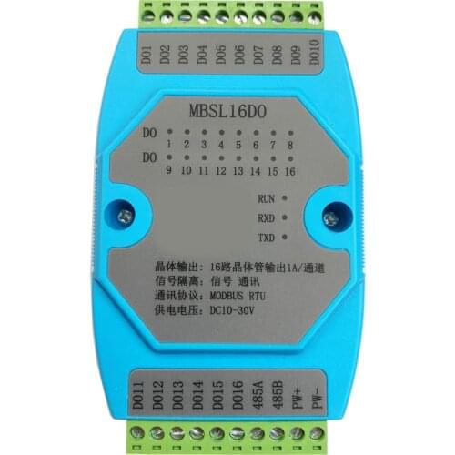 16DO Module 16 channels Digital Isolated Output Module NPN Transistor Open Collector Output Module RS485 MODBUS RTU