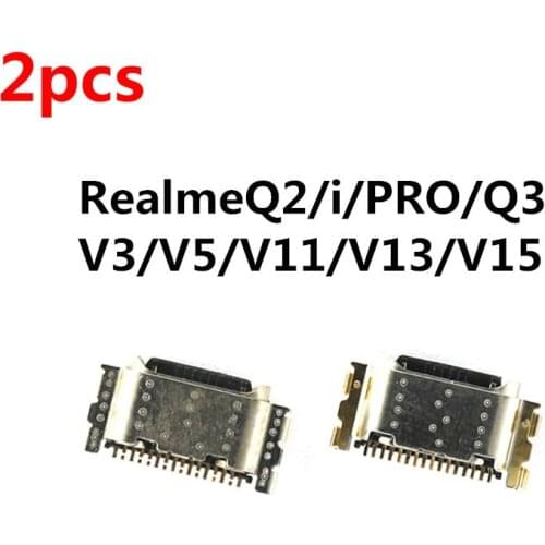 2PCS New Micro USB Plug Charging Port Connector Socket For Realme Q2 Q3 i pro GT neo V3 V5 V11 V13 V15 Repair Part