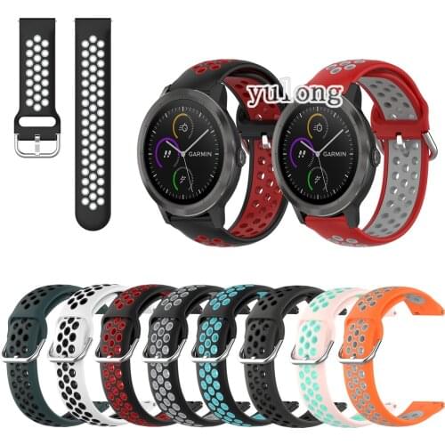 20mm Soft Silicone Breathable Watch Band Strap For Garmin Vivoactive 3 trainer music Venu SQ Smart Watch Sport Wristband Correa