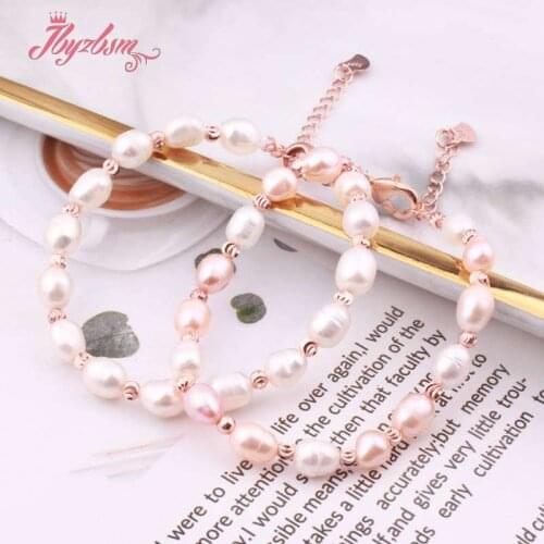 4x7mm Oval Natural Freshwater Pearl Beads For Women Christmas Valentines Gift Bracelet Fashion Jewerly Adjustbale Bracelet 7"