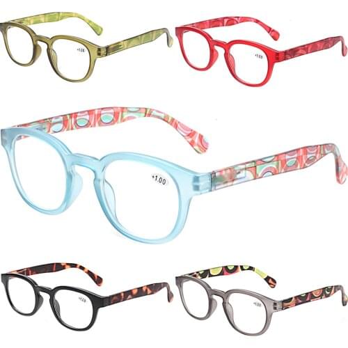Fashion printed design reading glasses for men and women spring hinge oval frames eyeglasses 1.0 1.5 2.0 2.5 3.0 4.0