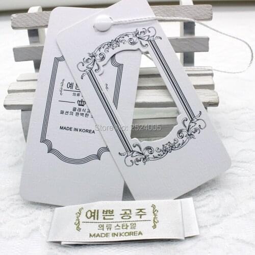 500 pcs a lot garment labels/hang tag/clothing printed paper swing tags/packing labels/gift tags/decorated tag Free Shipping