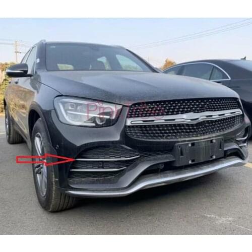 ABS Chrome Front Fog Light Strips Fender Vent Outlet Cover Trim For Mercedes-Benz GLC Class 2020 Car Styling Accessories