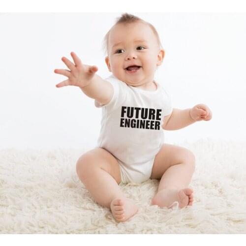 Future Engineer Letter Print Newborn Baby Bodysuit Cotton White Rompers Jumpsuit Baby Body Boys Girls Onesie Outfits Clothes