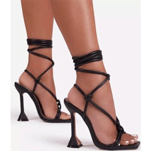Summer Fashion Design Weave Women Sandals Transparent Strange High heels Ladies Sandals Open Toe Shoes2021 shoes woman