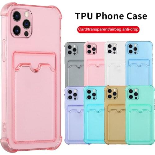 Case for Iphone 12 mini 11 pro xs max x xr 8 7 plus 8plus 12pro 11pro ifon 12 pro max shell card slots soft silicone phone cover