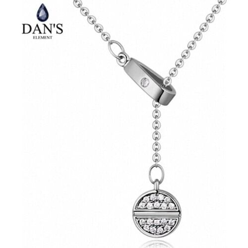 DANS Element Brand 3Colors AAA Zirconia Micro Inlays Fashion Round Pendant Flower for Women Valentine Gift 126333