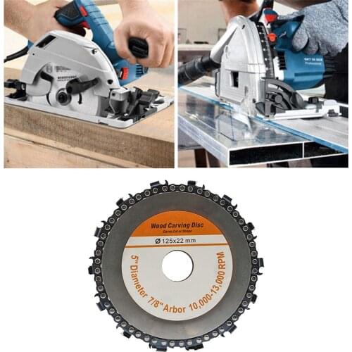 Woodworking Chain Plate Angle Grinding Wood Slotted Saw Blade Chain Wheel Wood Carving Disc For Angle Grinder