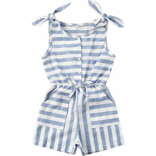 Baby Romper 2020 Casual Kid Baby Girl Stripe Clothes Sleeveless Striped Romper Jumpsuit Outfit Sunsuit