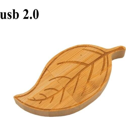 10pcs Free custom logo) personality wooden USB flash drive creative gift Leaves u disk bamboo pendrive 4GB 16GB 32GB 64GB hot