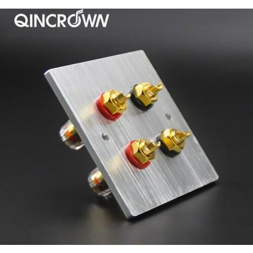 HiFI Gold Plated Amplifier Speaker Terminal Panel Including Binding Post and Plate Socket