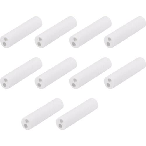 Uxcell 10 Pcs 0.5mm to 3mm Dia Ceramic Insulation Tube Twin Bore Porcelain Insulator Pipe for Heating Element